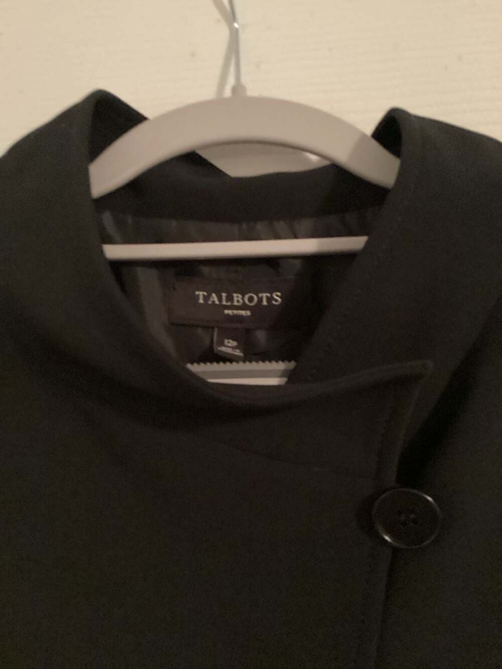 Talbots Petites Black Asymmetrical Button Front Jacket Size 12P - Picture 3 of 5